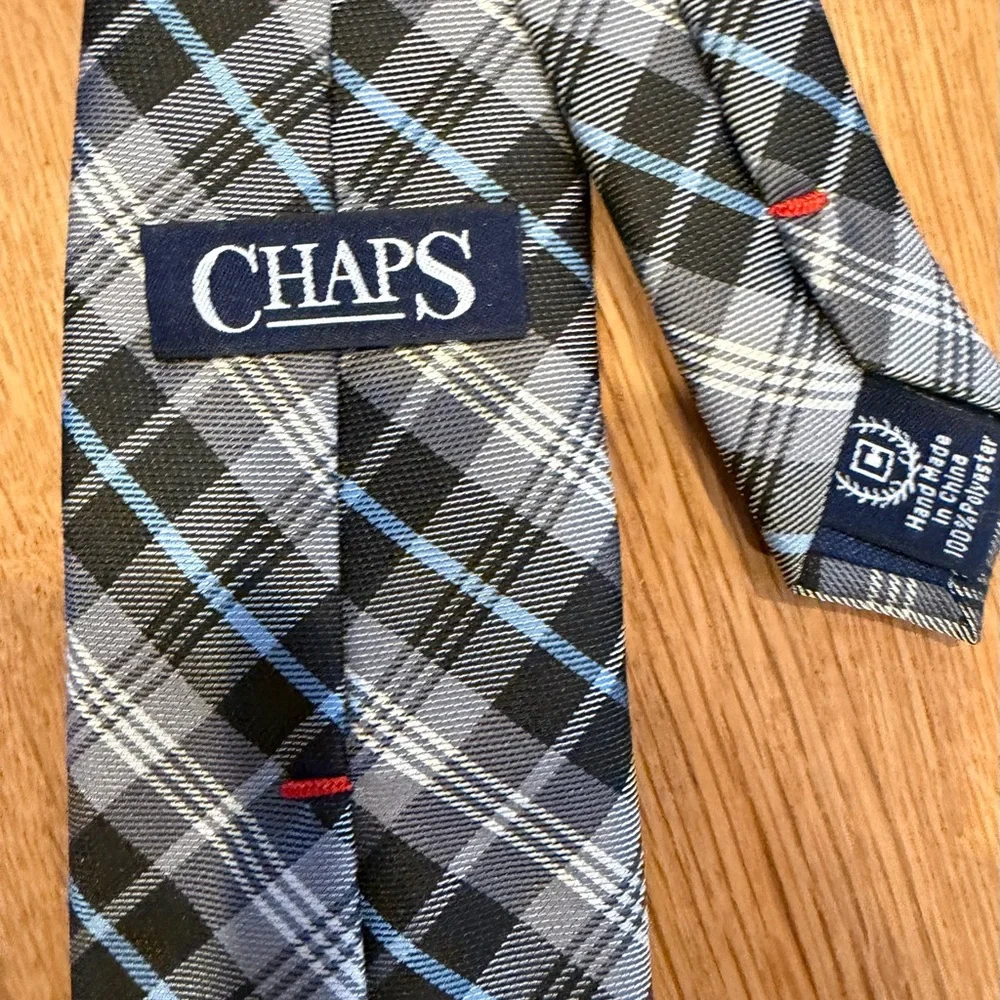 Boys Chaps Black and Blue Plaid Tie